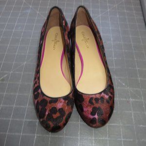 Cole Hahn animal print flat shoes, gold look trim